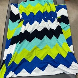 Chevron Strapless Summer Dress